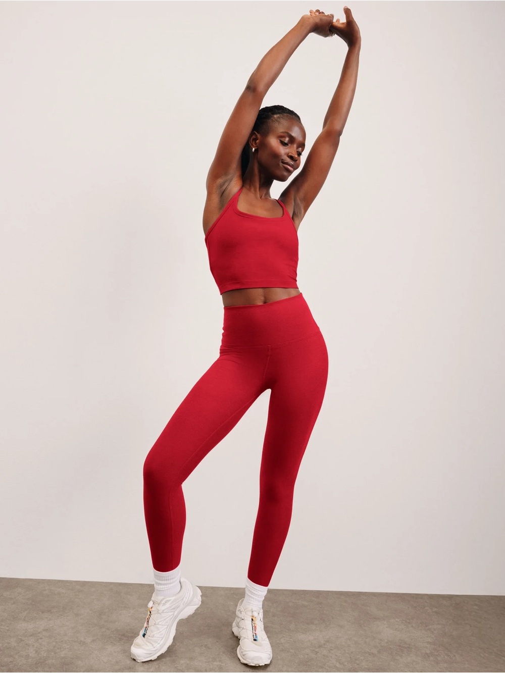 Beyond Yoga Spacedye Caught In The Midi High Waisted Legging Size Large Red